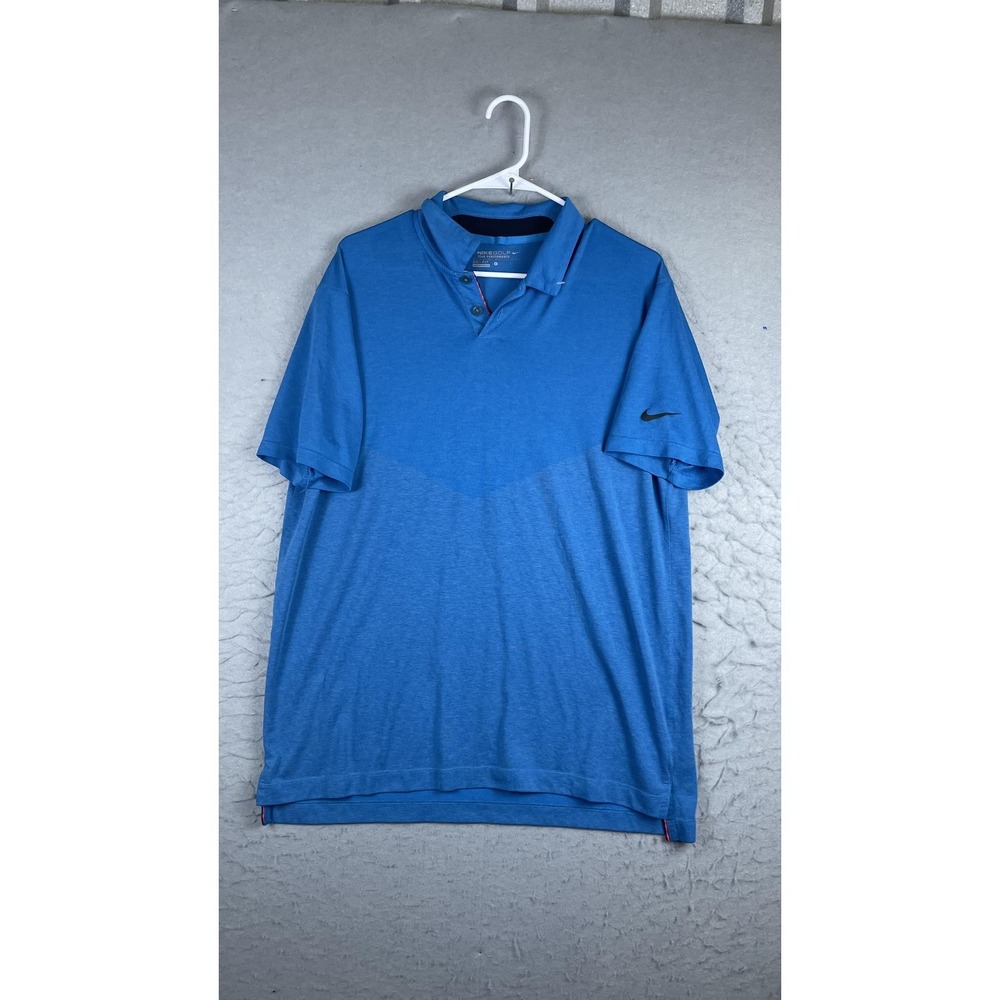 Nike Golf Tour Performance Polo Shirt Mens L Blue Short Sleeve Dri-FIT Golf